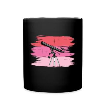 Telescope Retro Stars Planet Galaxy - Full Colour Mug - black - Front