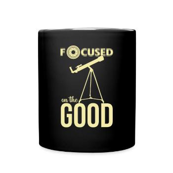 Space Focus Telescope Star Astronomer - Full Colour Mug - black - Front