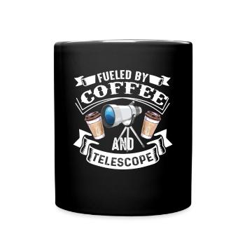 Teleskop Kaffee Sonne Jupiter und Mars - Tasse einfarbig - Schwarz - Vorne