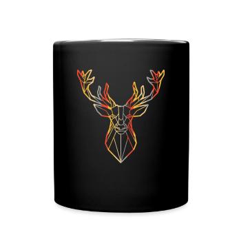 Vintage Hirsch - Tasse einfarbig - Schwarz - Vorne