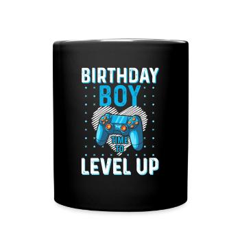 Birthday Boy Time To Level Up Video Game - Full Colour Mug - black - Front