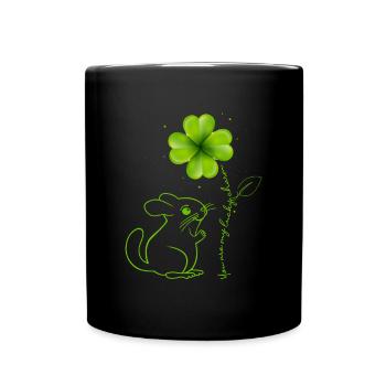 They are my lucky charm Chinchilla shamrock - Full Colour Mug - black - Front