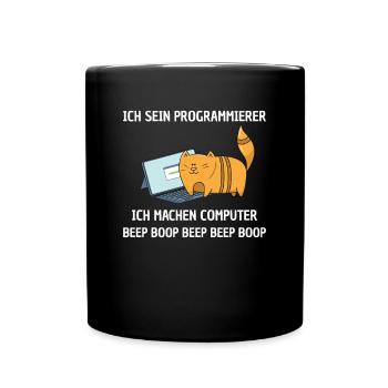 Lustiges Programmierer Entwickler Computer Katzen - Tasse einfarbig - Schwarz - Vorne