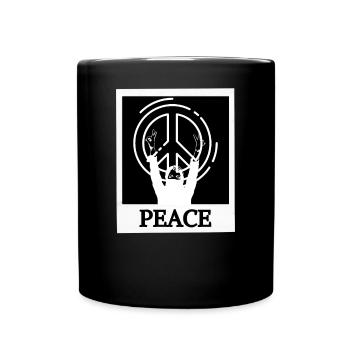 Peace Love Peace of the World No War Hippie - Full Colour Mug - black - Front