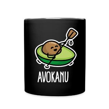 Avokanu lustige Kanu Kanusport Avocado Kajak - Tasse einfarbig - Schwarz - Vorne