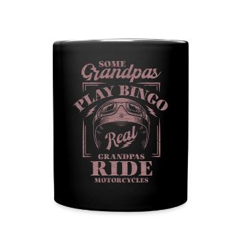 Biker Opa Motorrad Motorradfahrer - Tasse einfarbig - Schwarz - Vorne