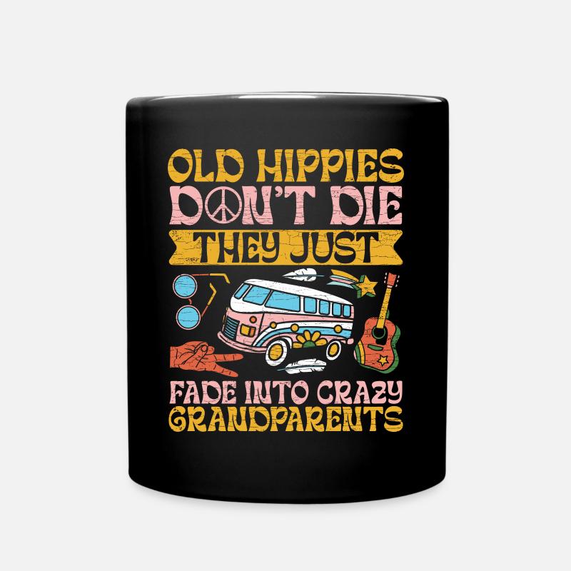 Hippies Oma Oma Geschenk - Tasse einfarbig - Schwarz