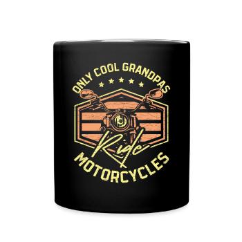 Biker Opa Geschenk Großvater Motorrad - Tasse einfarbig - Schwarz - Vorne