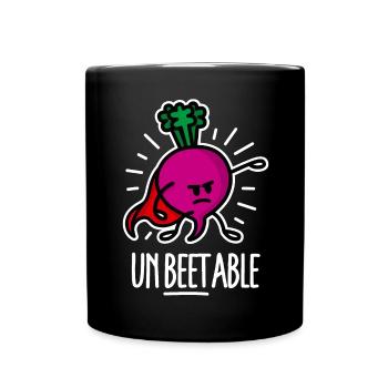 Drôle de betterave Betterave Super-héros Jeu de mots Dessin animé - Mug uni - noir - Devant