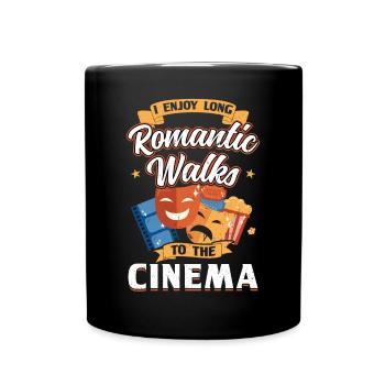 Ich Genieße Romantische Kinobesuche - Filmemacher - Tasse einfarbig - Schwarz - Vorne