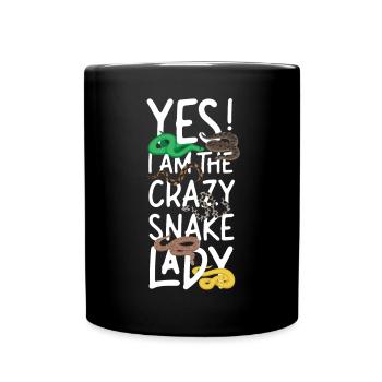 Snake Serpent Girl Yes! I Am The - Full Colour Mug - black - Front