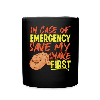 Snake Serpent In Case Of Emergency - Full Colour Mug - black - Front