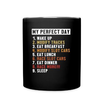 Slot Car Perfect Day RC Car Car Drag Racing Slot - Full Colour Mug - black - Front