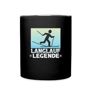 Langläufer Biathlon Skilangläufer - Tasse einfarbig - Schwarz - Vorne