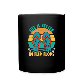 Beach holiday by the sea Design beach motif - Full Colour Mug - black - Front