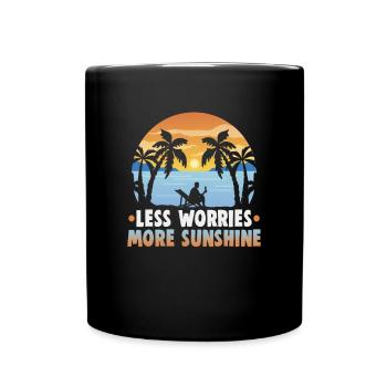 Strandurlaub am Meer Design Strandmotiv - Tasse einfarbig - Schwarz - Vorne
