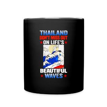 Thailand Beach Holiday by the Sea Design Beach Motif - Full Colour Mug - black - Front