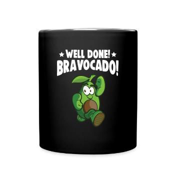 Avocado design for vegetarians and vegans - Full Colour Mug - black - Front