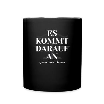 Jurastudium Staatsexamen Jurist Universität Jura - Tasse einfarbig - Schwarz - Vorne