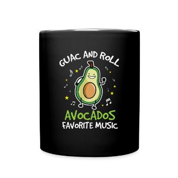 Avocado design for vegetarians and vegans - Full Colour Mug - black - Front