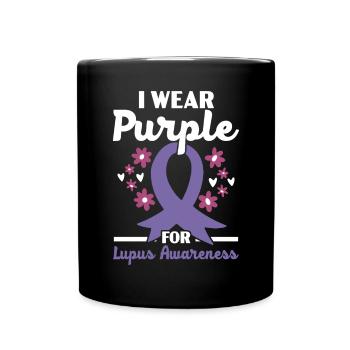 Je porte du violet pour la sensibilisation au lupus SLE Disease - Mug uni - noir - Devant