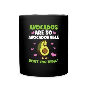 Avocado design for vegetarians and vegans - Full Colour Mug - black - Front