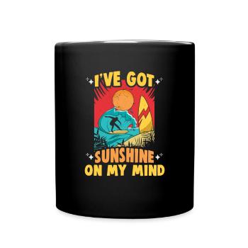Beach holiday by the sea Design beach motif - Full Colour Mug - black - Front