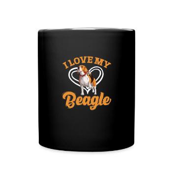 Beagle Hund Hunde Hundeliebhaber Haustier Geschenk - Tasse einfarbig - Schwarz - Vorne
