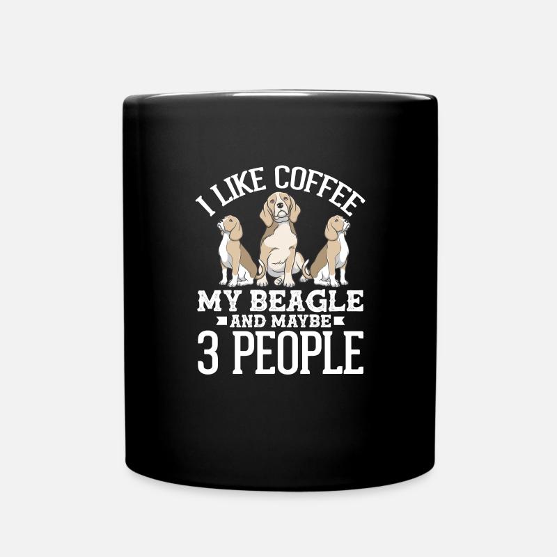 Beagle Kaffee Hunde Koffein Hunde Geschenk - Tasse einfarbig - Schwarz