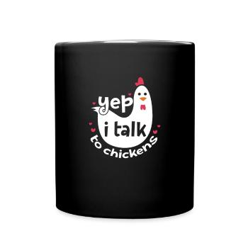 Huhn Bauernhof Geflügel Hahn Hühner Geschenk - Tasse einfarbig - Schwarz - Vorne