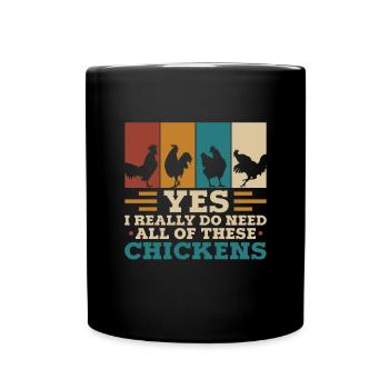 Huhn Bauernhof Geflügel Hahn Hühner Geschenk - Tasse einfarbig - Schwarz - Vorne