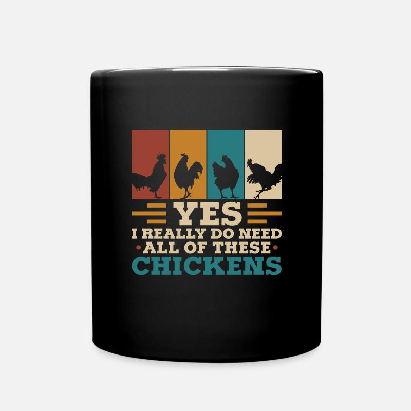 Huhn Bauernhof Geflügel Hahn Hühner Geschenk - Tasse einfarbig - Schwarz