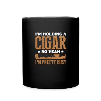 Cigare Fumeur Tabac Cigare Cadeau - Mug uni - noir - Devant