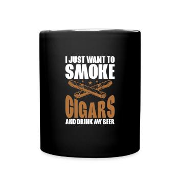 Zigarre Rauchen Raucher Tabak Zigarren Geschenk - Tasse einfarbig - Schwarz - Vorne