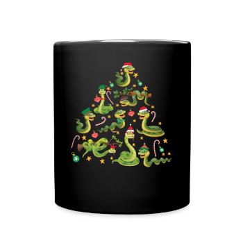 Snake Serpent Christmas Tree - Tasse einfarbig - Schwarz - Vorne