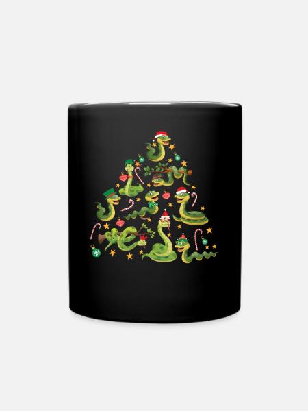 Snake Serpent Christmas Tree - Tasse einfarbig - Schwarz