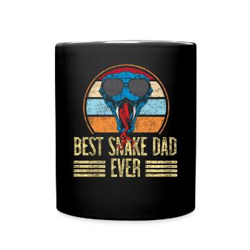 Snake Serpent Dad Father Retro - Tasse einfarbig - Schwarz - Vorne