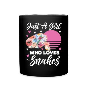 Snake Serpent Flower Floral Just A - Full Colour Mug - black - Front
