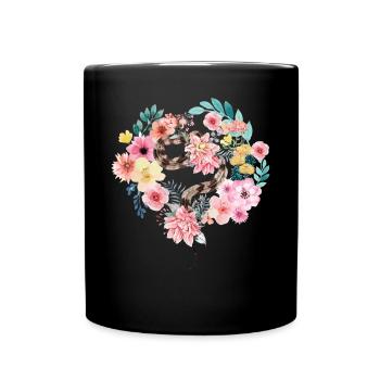 Snake Serpent Flower Floral - Full Colour Mug - black - Front