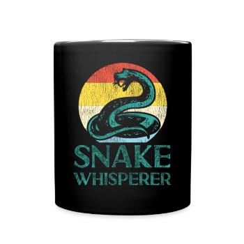 Snake Serpent Retro Vintage Snake - Tasse einfarbig - Schwarz - Vorne