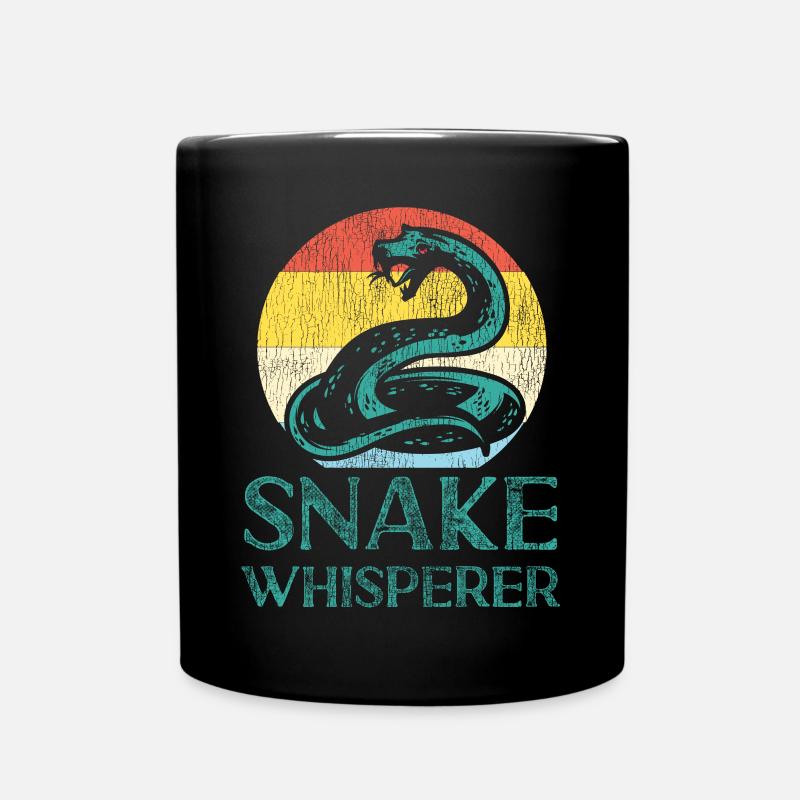 Snake Serpent Retro Vintage Snake - Tasse einfarbig - Schwarz
