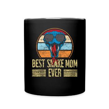 Snake Serpent Mom Mother Retro - Tasse einfarbig - Schwarz - Vorne