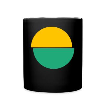Geteilter Kreise Gelbes Und Grünes Design - Tasse einfarbig - Schwarz - Vorne
