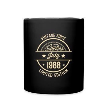 Geburtstag Vintage seit Juli 1988 - Tasse einfarbig - Schwarz - Vorne