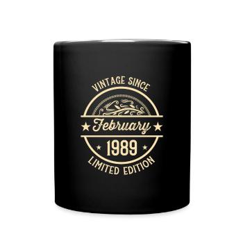 Anniversaire Vintage depuis février 1989 - Mug uni - noir - Devant