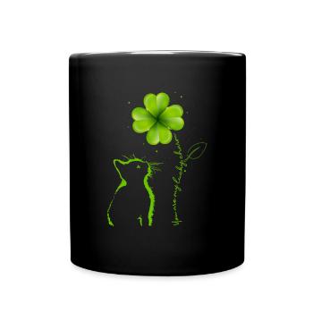 Tu es mon lucky charm cat Cloverleaf - Mug uni - noir - Devant