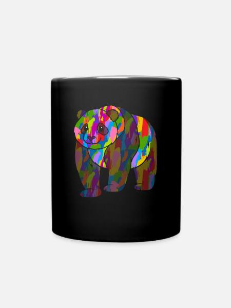 Panda Bunt - Tasse einfarbig - Schwarz