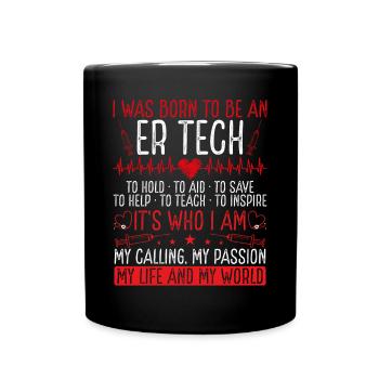 Infirmière de salle d’urgence Née pour être technicienne d’urgence - Mug uni - noir - Devant