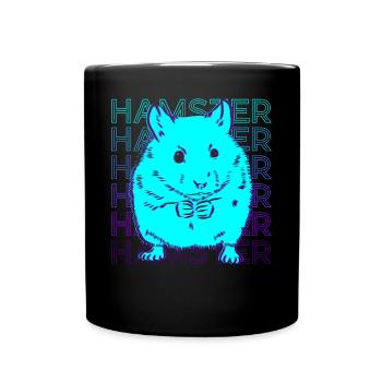 Hamster Retro - Tasse einfarbig - Schwarz - Vorne