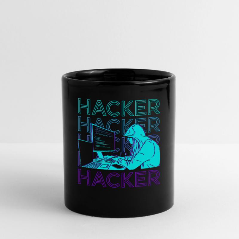 Hacker Hacking Hack Coding Programmierung Retro Tasse einfarbig